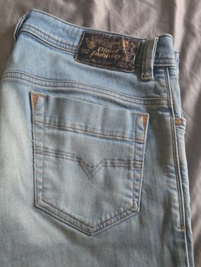 Light Blue Slim Men’s Jeans - Diesel Industry 32/32